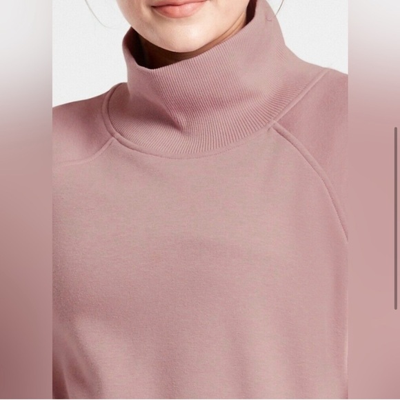 Athleta COZY KARMA SIDE ZIP FUNNEL NECK Pullover Dogwood Pink Size Medium MT - Picture 2 of 16